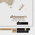 World map in multicolor beige with personalization as a family logo