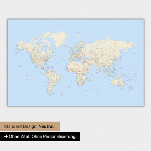 Carte du monde en version standard neutre et couleur Couleur Multicolore Classique