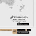 World map in multicolor gray with personalization as family logo