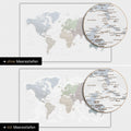 Carte du monde en couleur Multicolor Light avec profondeurs marines bidimensionnelles
