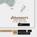 World map in multicolor light with personalization as a family logo