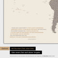 World map in multicolor matte with printed quote by Anthony Bourdain, which can be replaced with any other quote during personalization
