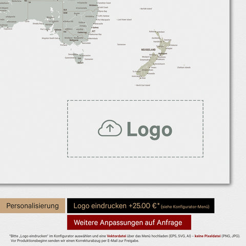 World Map TRAVEL® Design Premium Poster – Multicolor Sage