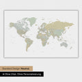 World map in neutral standard design and color Color Multicolor Sage
