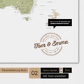 Alternative designs for personalization with your name on a world map in multicolor Sienna