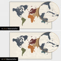 World map in multicolor vivid with two-dimensional sea depths