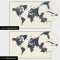 Carte du monde en couleur Navy Light avec profondeurs marines bidimensionnelles