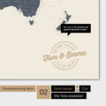 Motif alternatif pour une personnalisation avec ton nom sur une carte du monde en couleur Navy Light