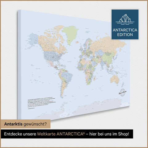 Carte du monde politique TRAVEL® à épingles – Atlas multicolore