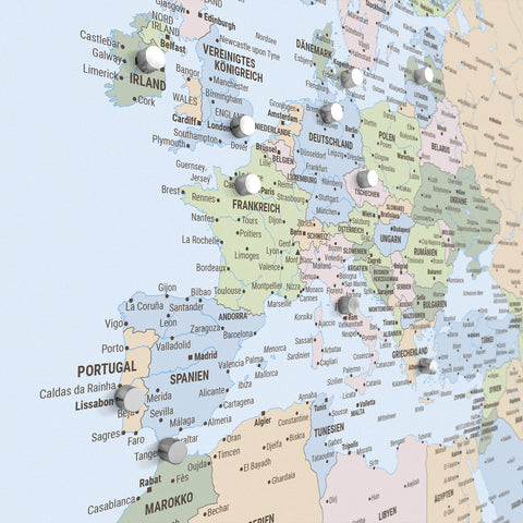 Carte du monde TRAVEL® Poster magnétique – Atlas multicolore