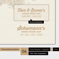 Poster Weltkarte in Gold mit Personalisierung als Familien-Logo