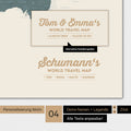 Poster Weltkarte in Multicolor Vivid mit Personalisierung als Familien-Logo