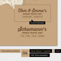 Poster Weltkarte in Treasure Gold mit Personalisierung als Familien-Logo
