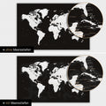Carte du monde en noir et blanc avec profondeurs marines en deux dimensions