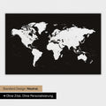 Carte du monde en version standard neutre et couleur Noir et blanc
