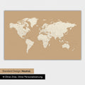 Carte du monde en version standard neutre et couleur Couleur Or Trésor